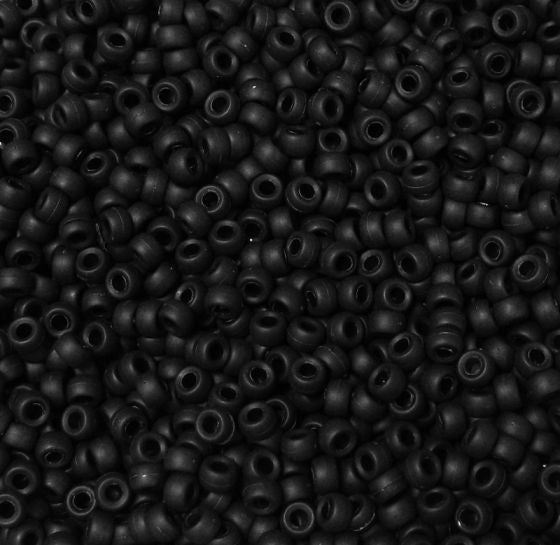 6.5x4mm Matte Black Mini Pony Beads