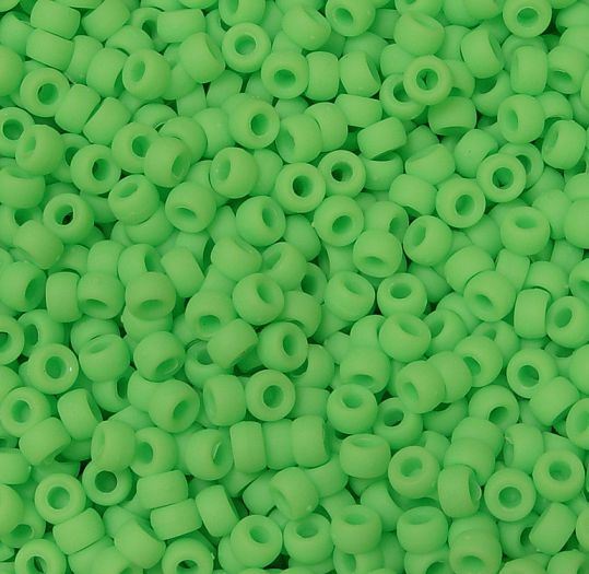 6.5x4mm Matte Lime Mini Pony Beads