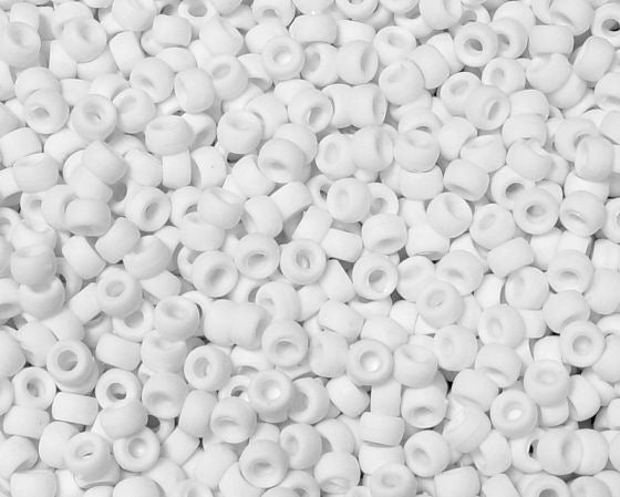 6.5x4mm Matte White Mini Pony Beads