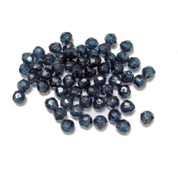 Transparent Montana Blue 6mm Faceted Round Beads