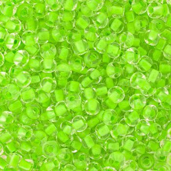 6/0 Neon Green Lined Crystal Czech Glass Seed Beads 100g