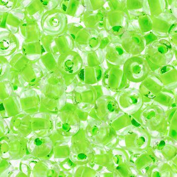 2/0 Neon Green Lined Crystal Czech Glass Seed Beads