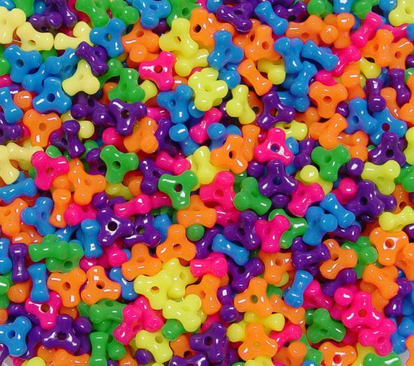 Neon Multi Colors Tri Beads 500pc