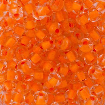 2/0 Neon Orange Lined Crystal Czech Glass Seed Beads