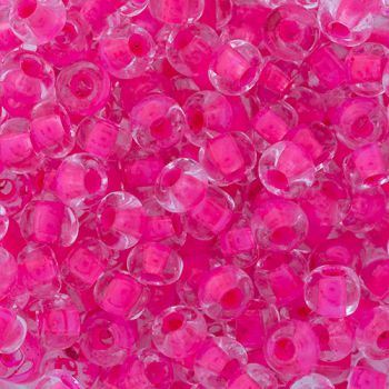 2/0 Neon Pink Lined Crystal Czech Glass Seed Beads