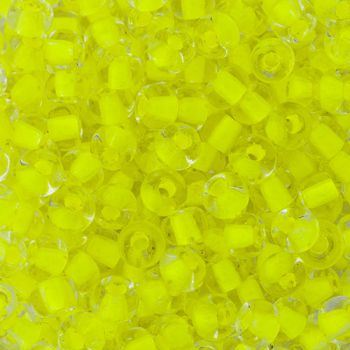 2/0 Neon Yellow Lined Crystal Czech Glass Seed Beads