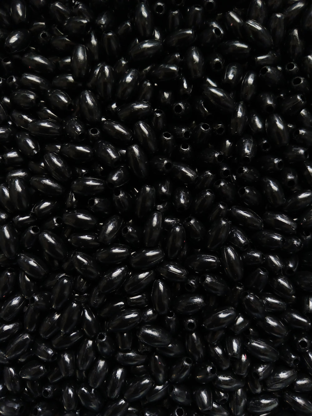 Opaque Black 9x6mm Rice Oval Rosary Craft Beads, 500pc bag