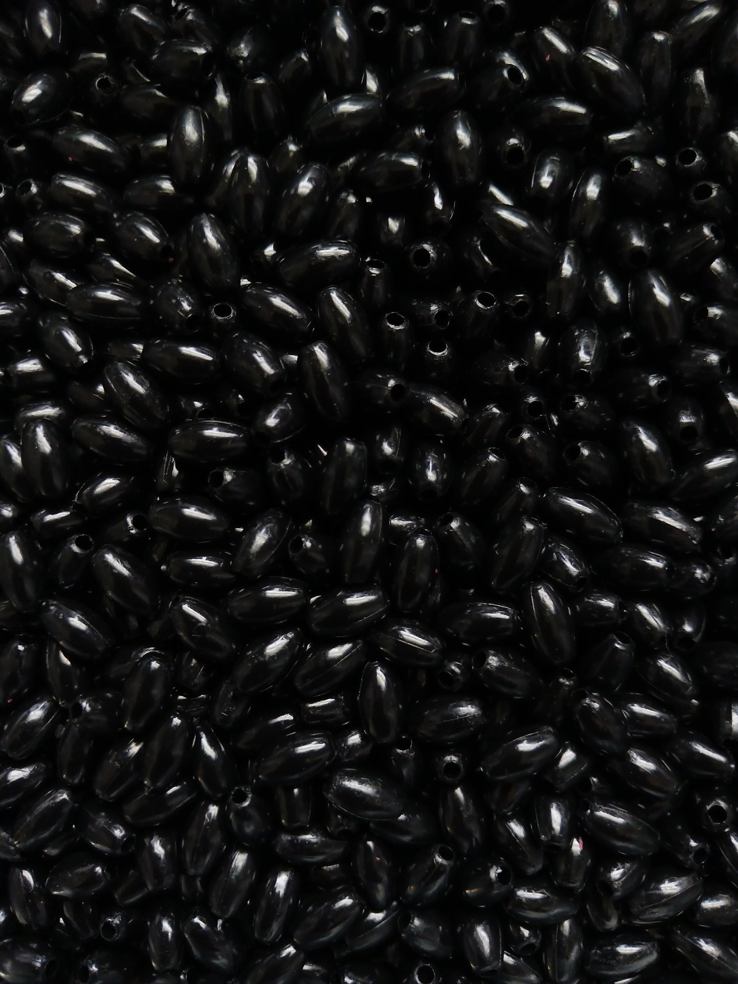 Opaque Black 9x6mm Rice Oval Rosary Craft Beads, 500pc bag