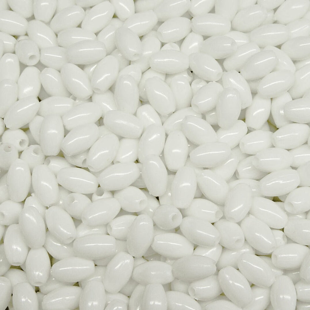Opaque White 9x6mm Oval Rice Wheat Rosary Beads 500pc