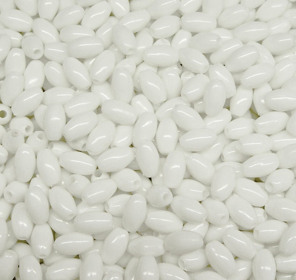 Opaque White 9x6mm Oval Rice Wheat Rosary Beads 500pc