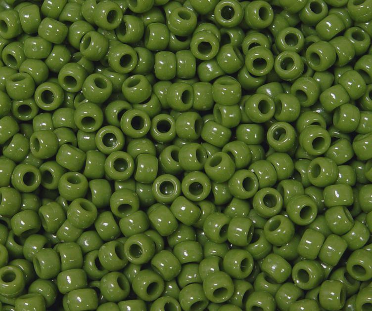 9x6mm Opaque Olive Pony Beads 500pc