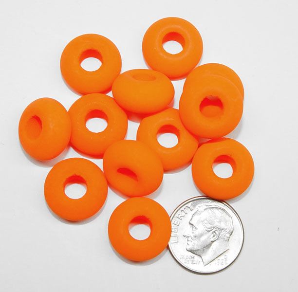 9x14mm Bright Neon Orange Czech Glass Candy Loops