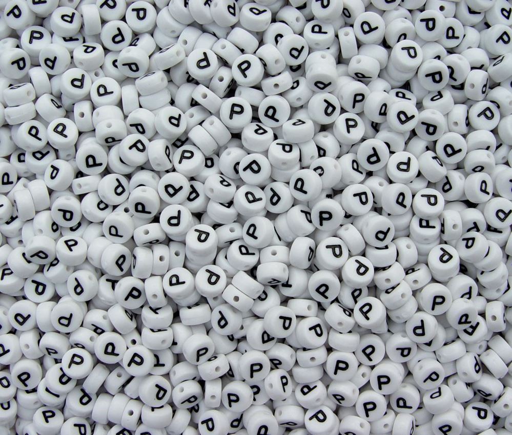 7mm Alphabet Disc Brite Beads - Letter 