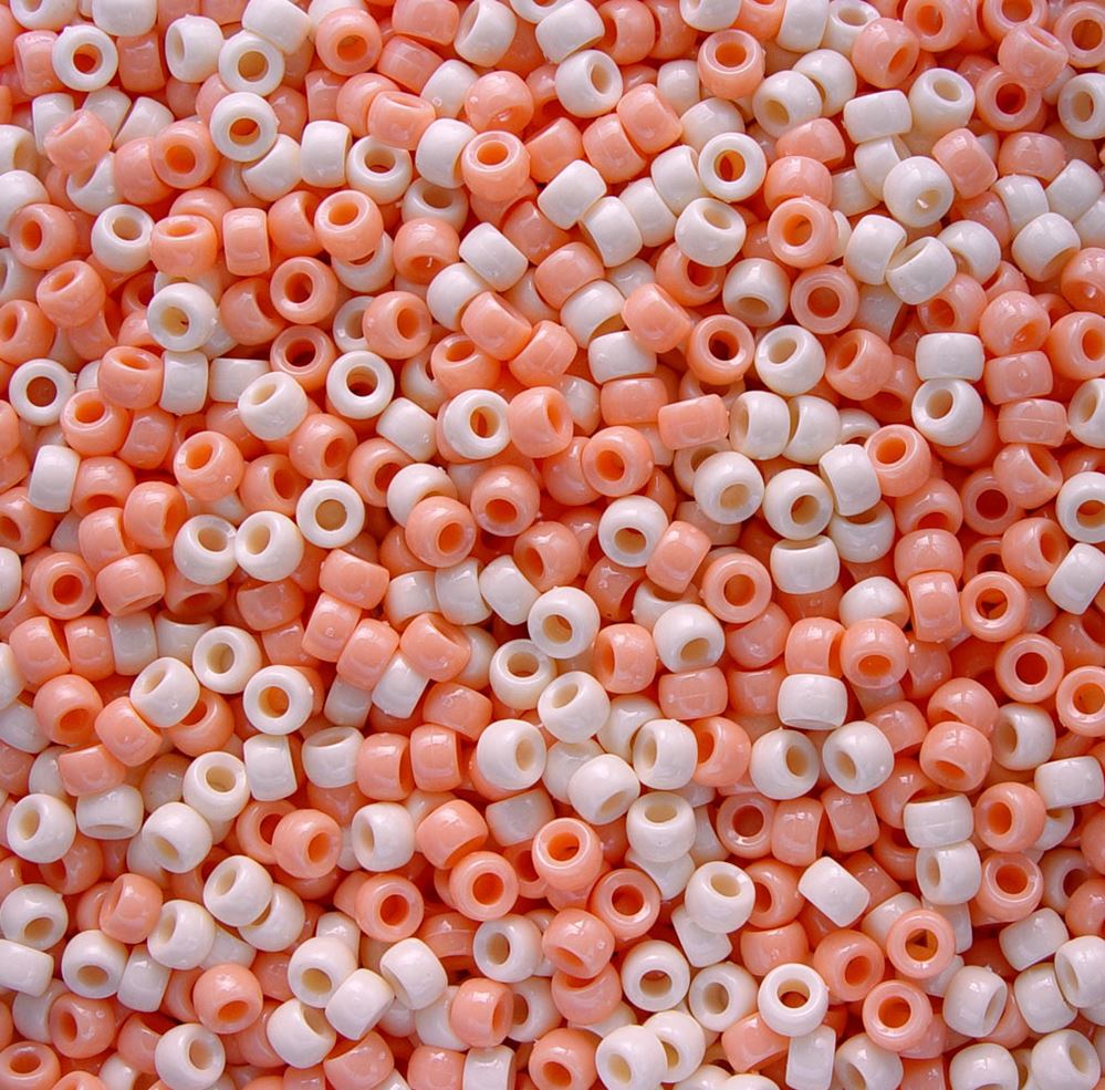 7x4mm Opaque Peaches & Cream Mini Pony Beads