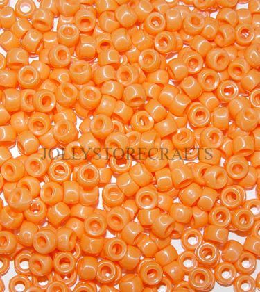 6.5x4mm Orange Pearl Mini Pony Beads