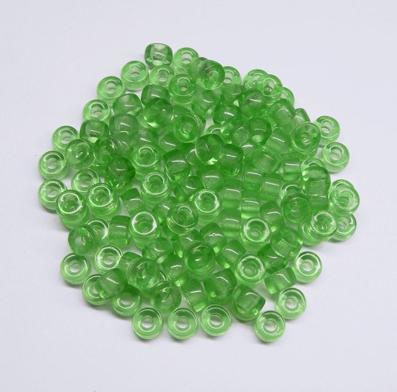 Peridot Czech Glass 9mm Pony Beads 100pc