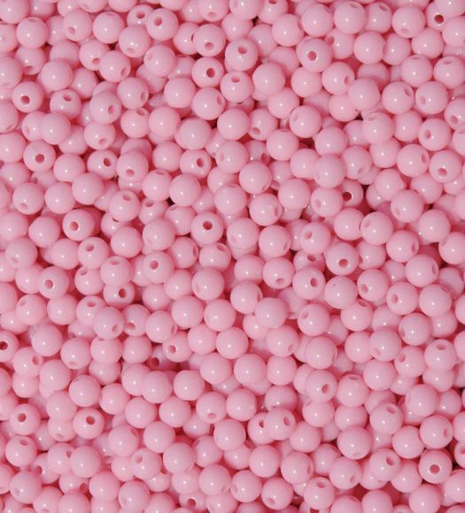 Pink 6mm Round Plastic Beads