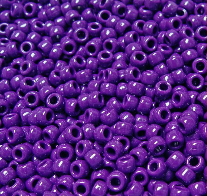 9x6mm Neon Plum Purple Pony Beads 500pc