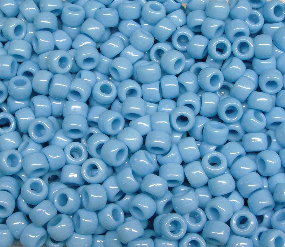 9x6mm Opaque Powder Blue Pony Beads 500pc