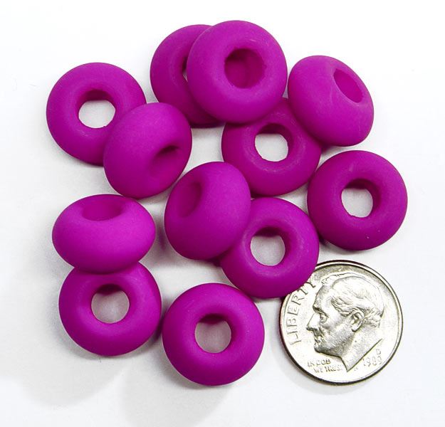 9x14mm Dark Neon Vivacious Purple Czech Glass Candy Loops