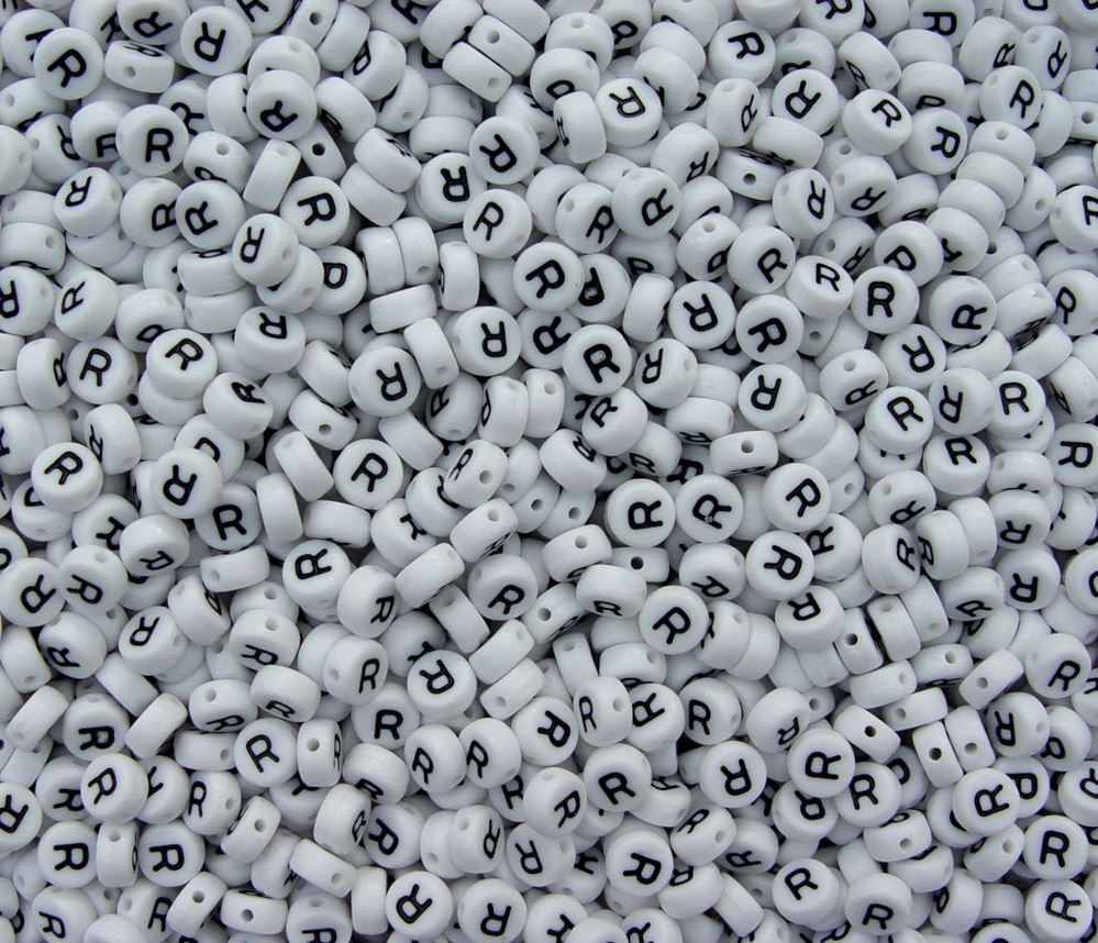 7mm Alphabet Disc Brite Beads - Letter 