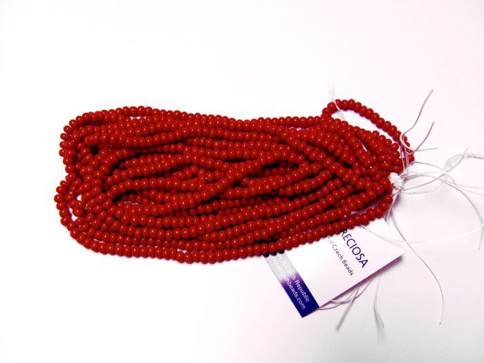 6/0 Opaque Red Czech Glass Seed Beads 100gr