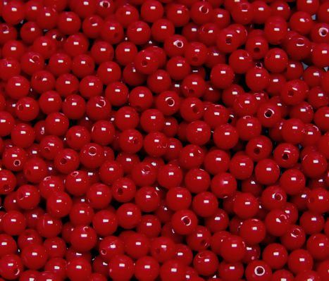 Red 6mm Round Plastic Beads