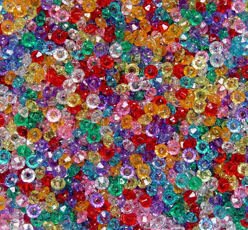 Multi Transparent Colors 6mm Rondelle faceted spacer beads 1000pc