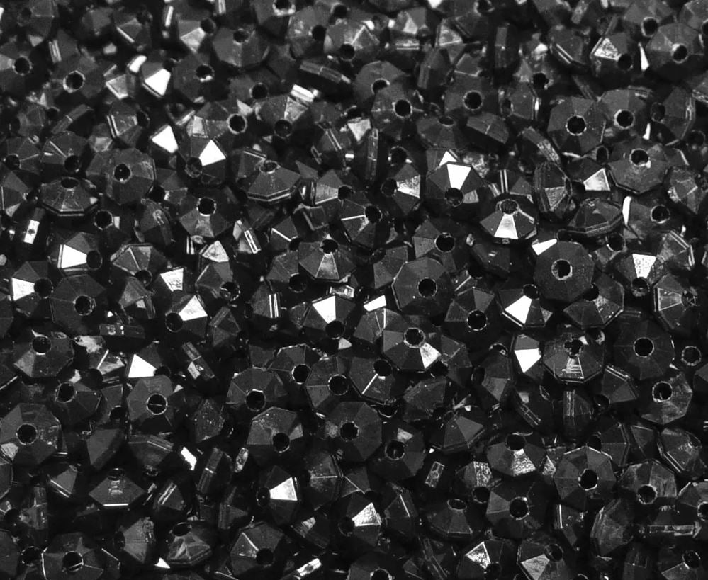 Black 6mm Rondelle faceted spacer beads 1000pc