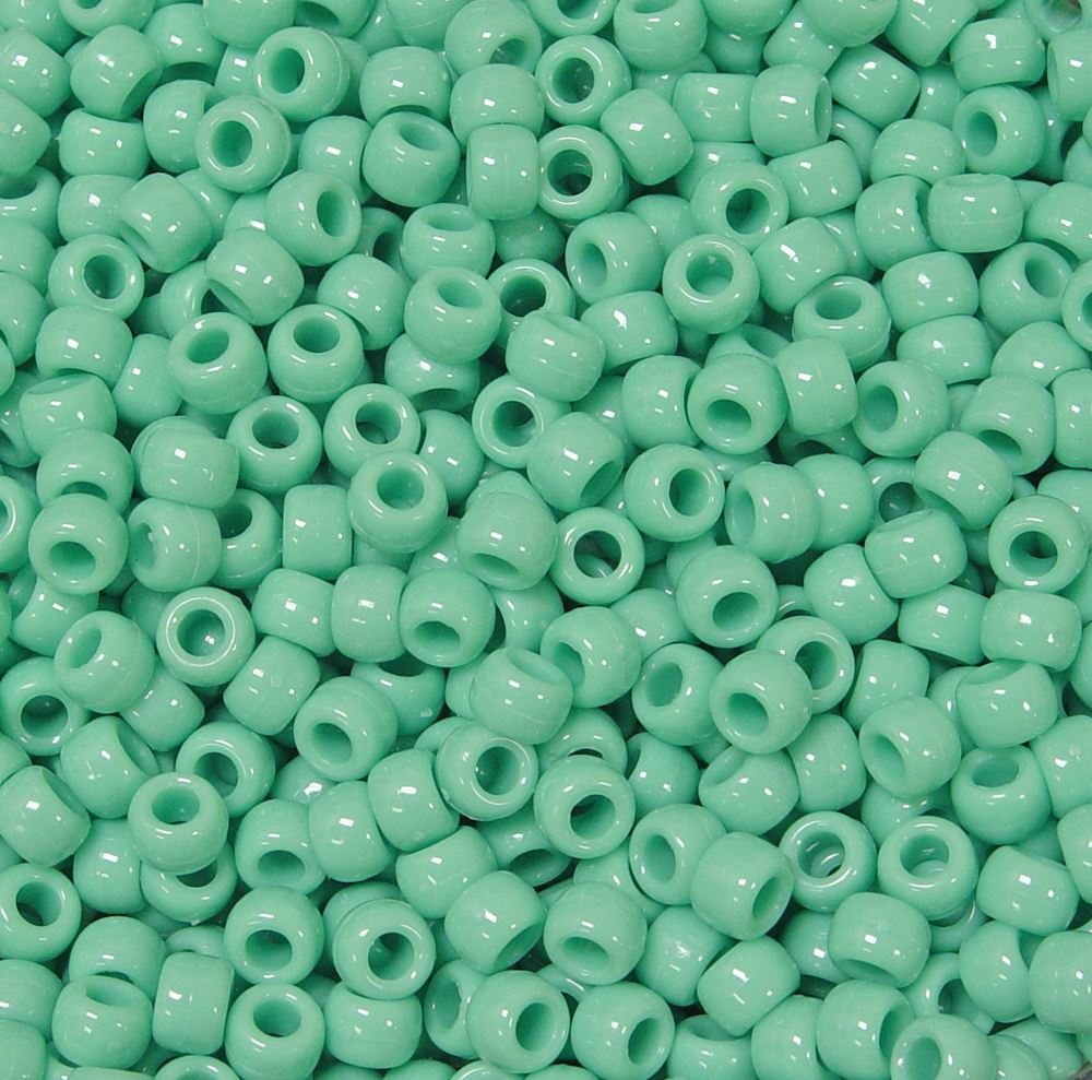 9x6mm Opaque Sage Pony Beads 500pc