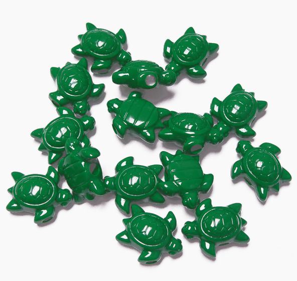 Sea Turtle Beads Green 24pc