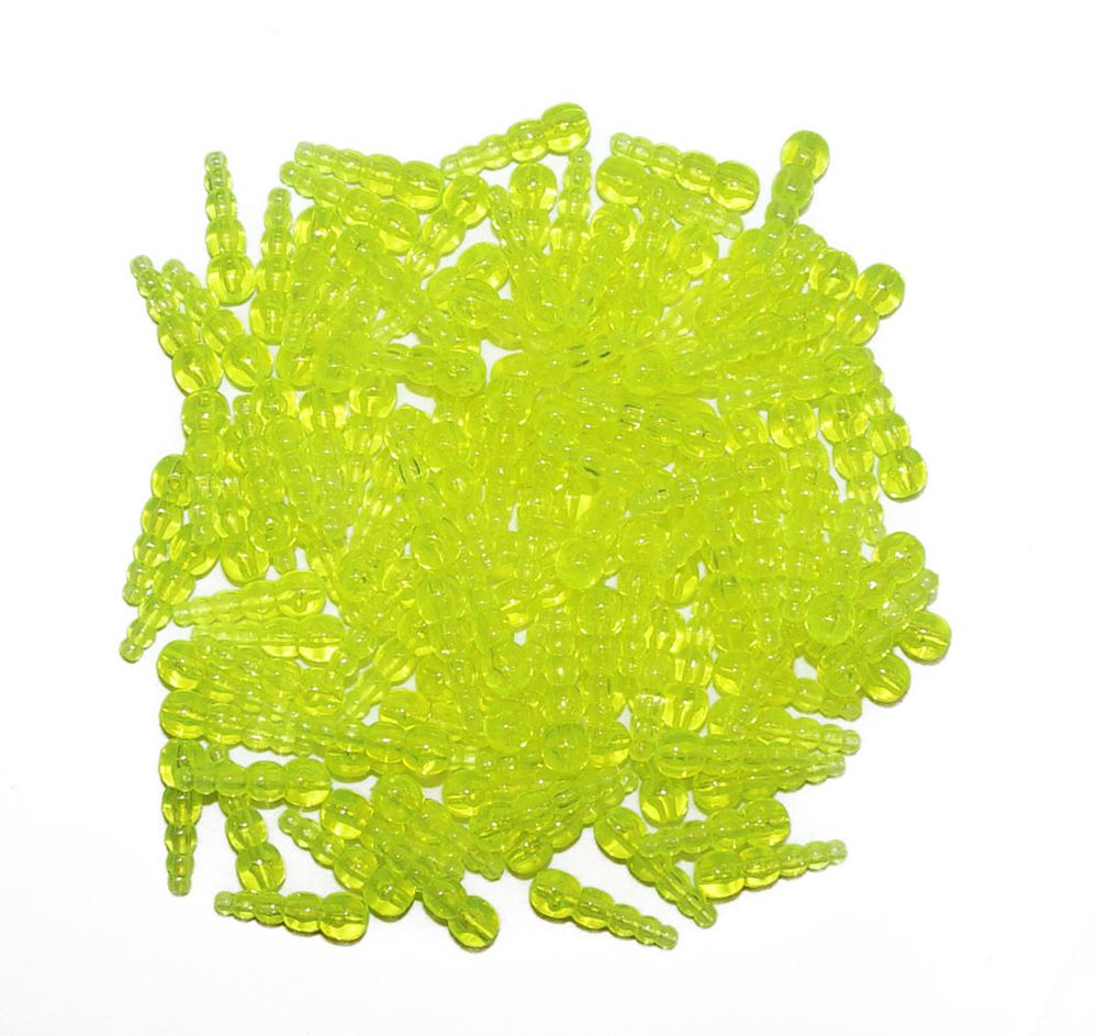 UV Transparent Chartreuse Stack Beads 50pc