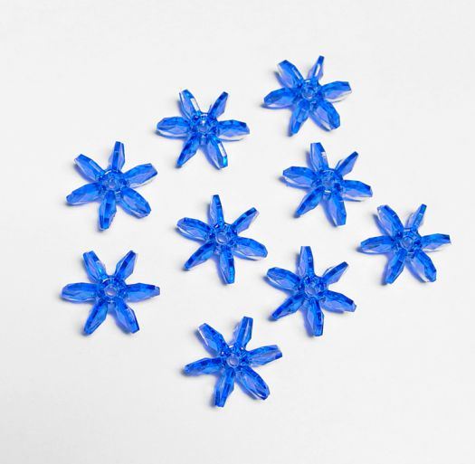 Dark Sapphire 18mm Starflake Sunburst Craft Beads 135pc