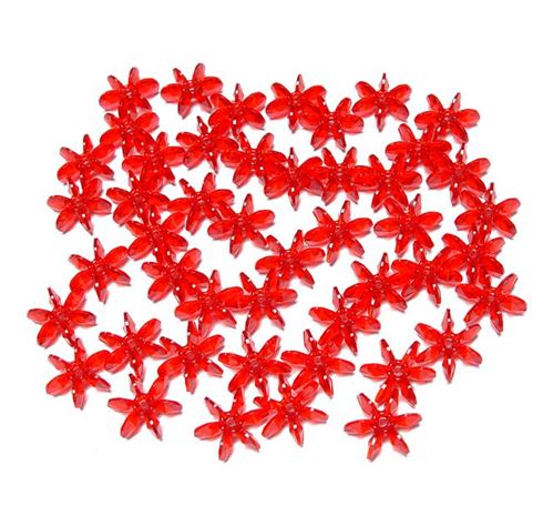 Ruby 18mm Starflake Sunburst Craft Beads 135pc