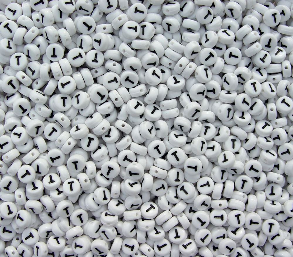 7mm Alphabet Disc Brite Beads - Letter 