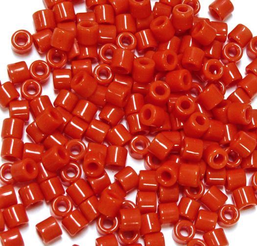 Orange Czech Glass Tile Beads 250pc.