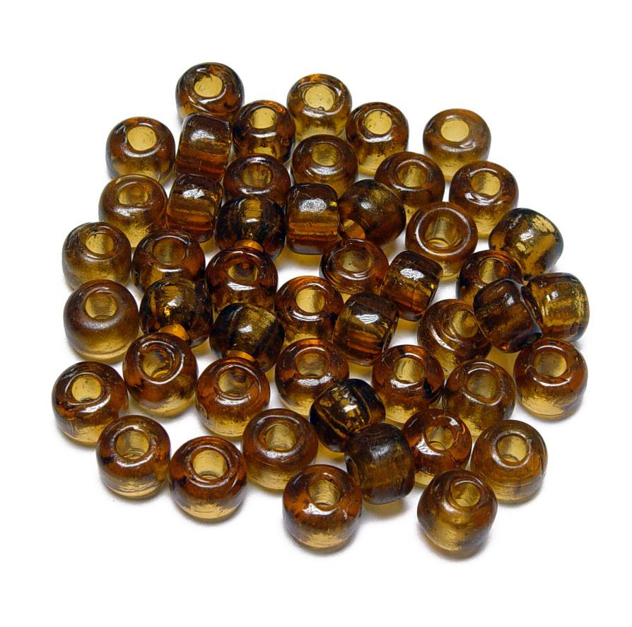 9mm Transparent Topaz India Glass Crow Beads 100pc