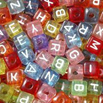 10mm Assorted Transparent Alphabet Letter Beads