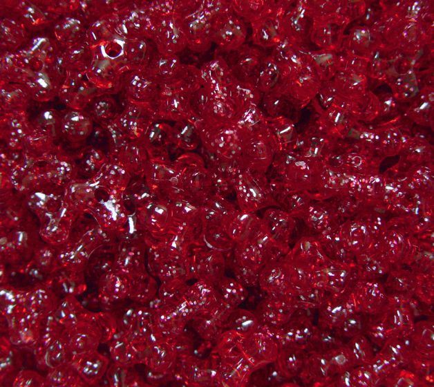 Ruby Silver Glitter Tri Beads 500pc