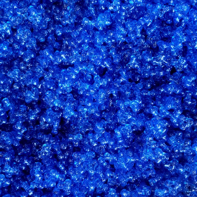Tri Beads Dark Sapphire with Silver Silver Sparkle