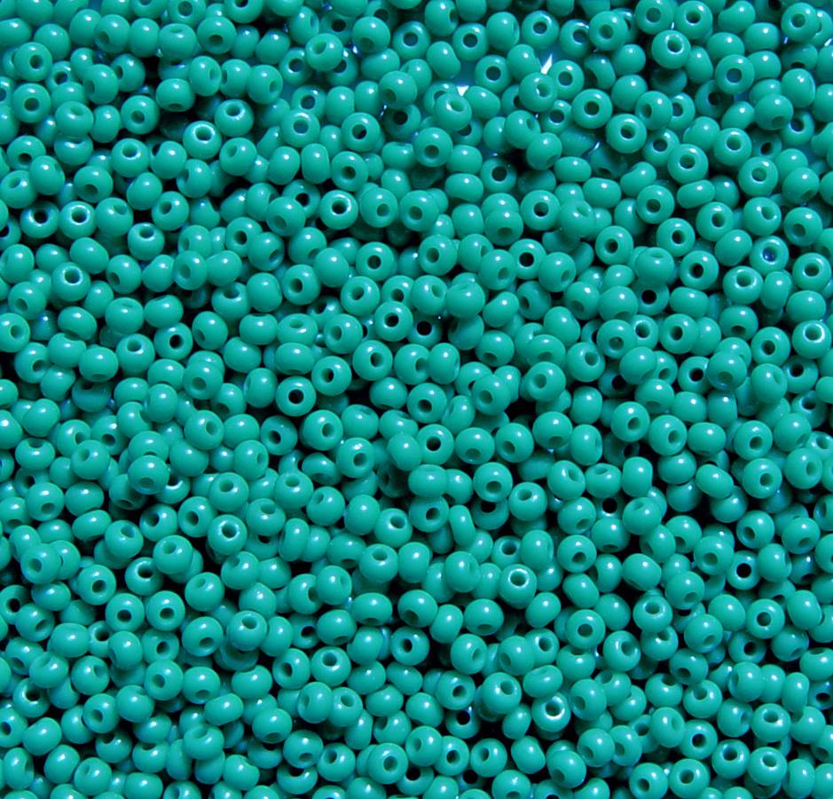 11/0 CZECH OPAQUE GREEN TURQUOISE 24GM/TB