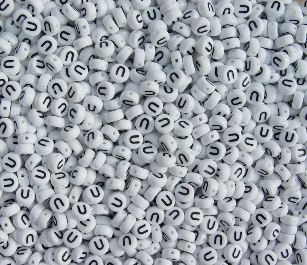 7mm Alphabet Disc Brite Beads - Letter 