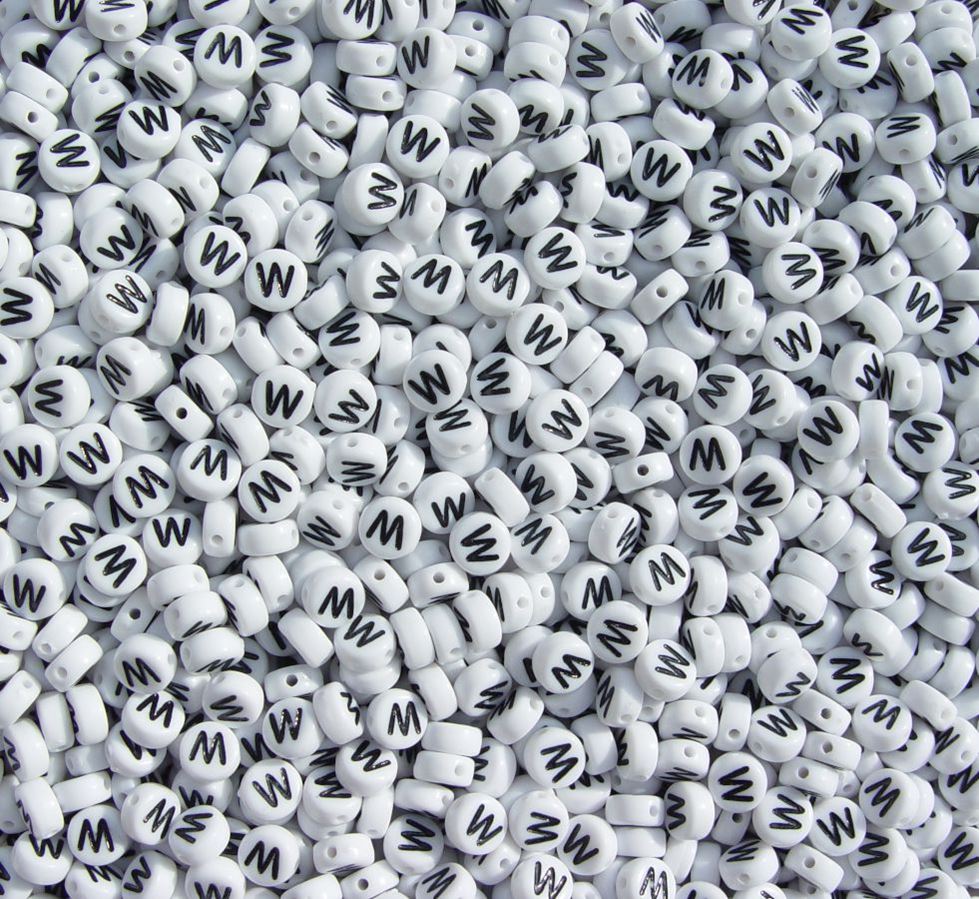 7mm Alphabet Disc Brite Beads - Letter 