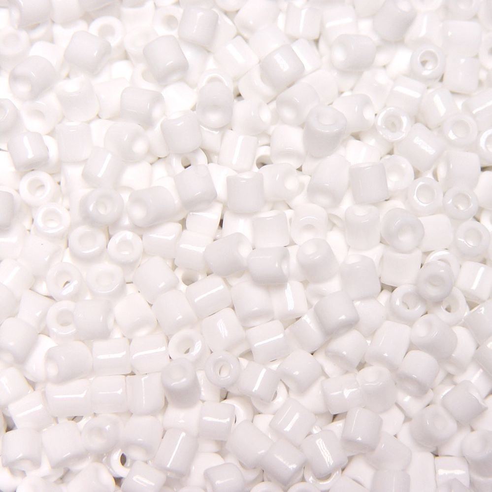 White Czech Glass Tile Beads 250pc.