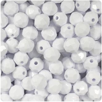 White 6mm Faceted Round Beads