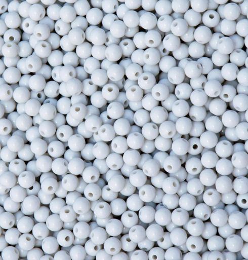 White 6mm Round Plastic Beads