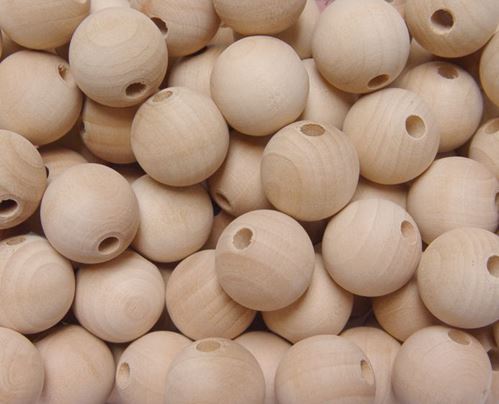 20mm Round Unfinished Wood Craft Beads 40pc