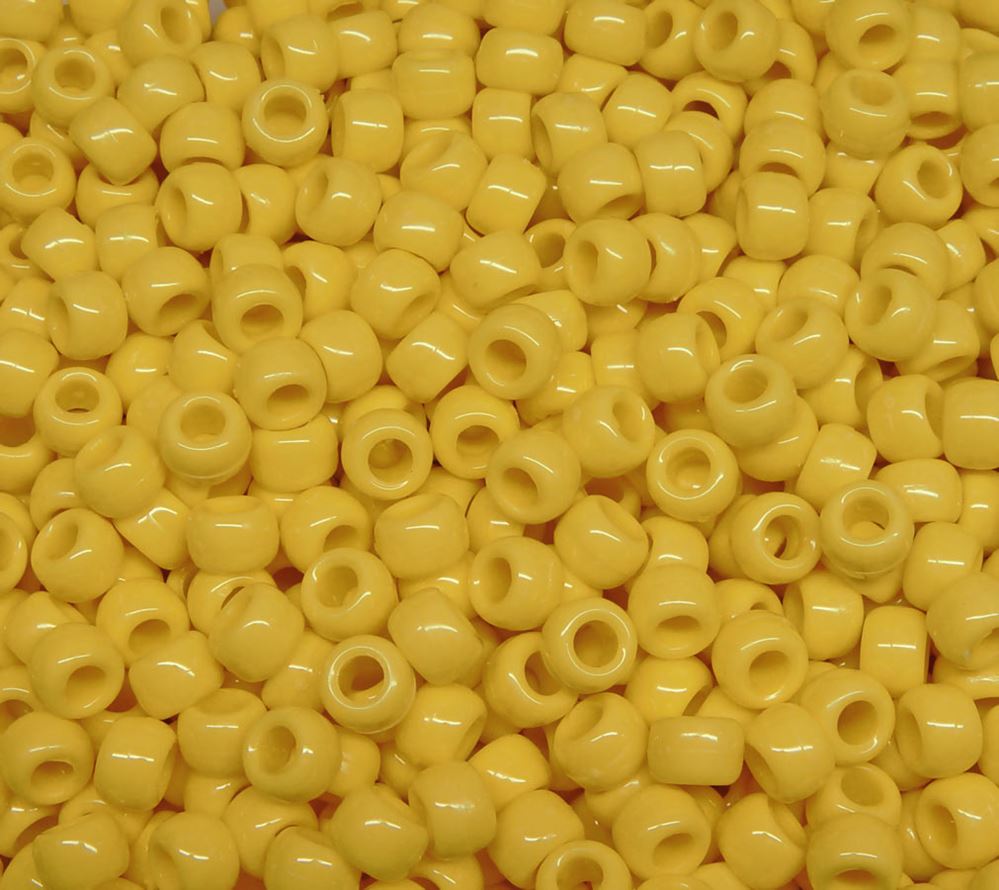 9x6mm Opaque Yellow Pony Beads 500pc