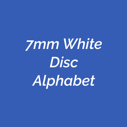 7mm White Disc Alphabet Beads