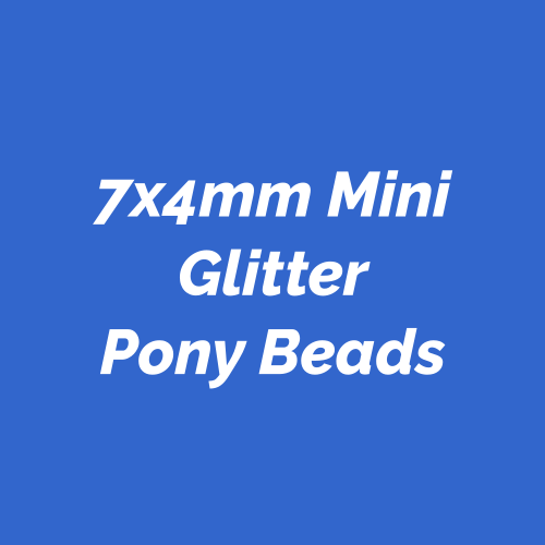 7x4mm Mini Pony Beads with Glitter Sparkle
